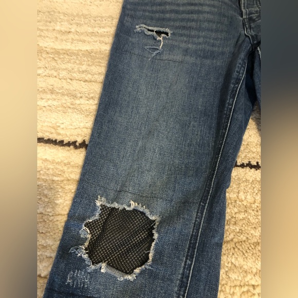 Free People Women’s Tupelo Blue Fishnet-Inset Skinny Jeans Size 29 - Picture 6 of 7